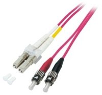 Mcab 7003423 LC/ST 50/125 1m OM4 LSZH LWL Duplex Jumper Kabel violett von Mcab