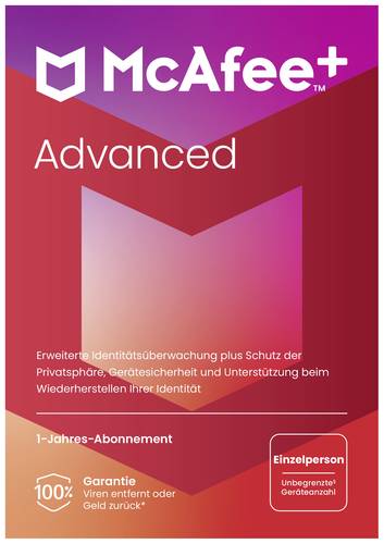 McAfee Advanced - Individual Jahreslizenz, 1 Lizenz Windows, Mac, Android, iOS Antivirus McAfee Advanced - Individual Jahreslizenz, 1 Lizenz Windows, Mac, Android, iOS Antivirus von Mcafee