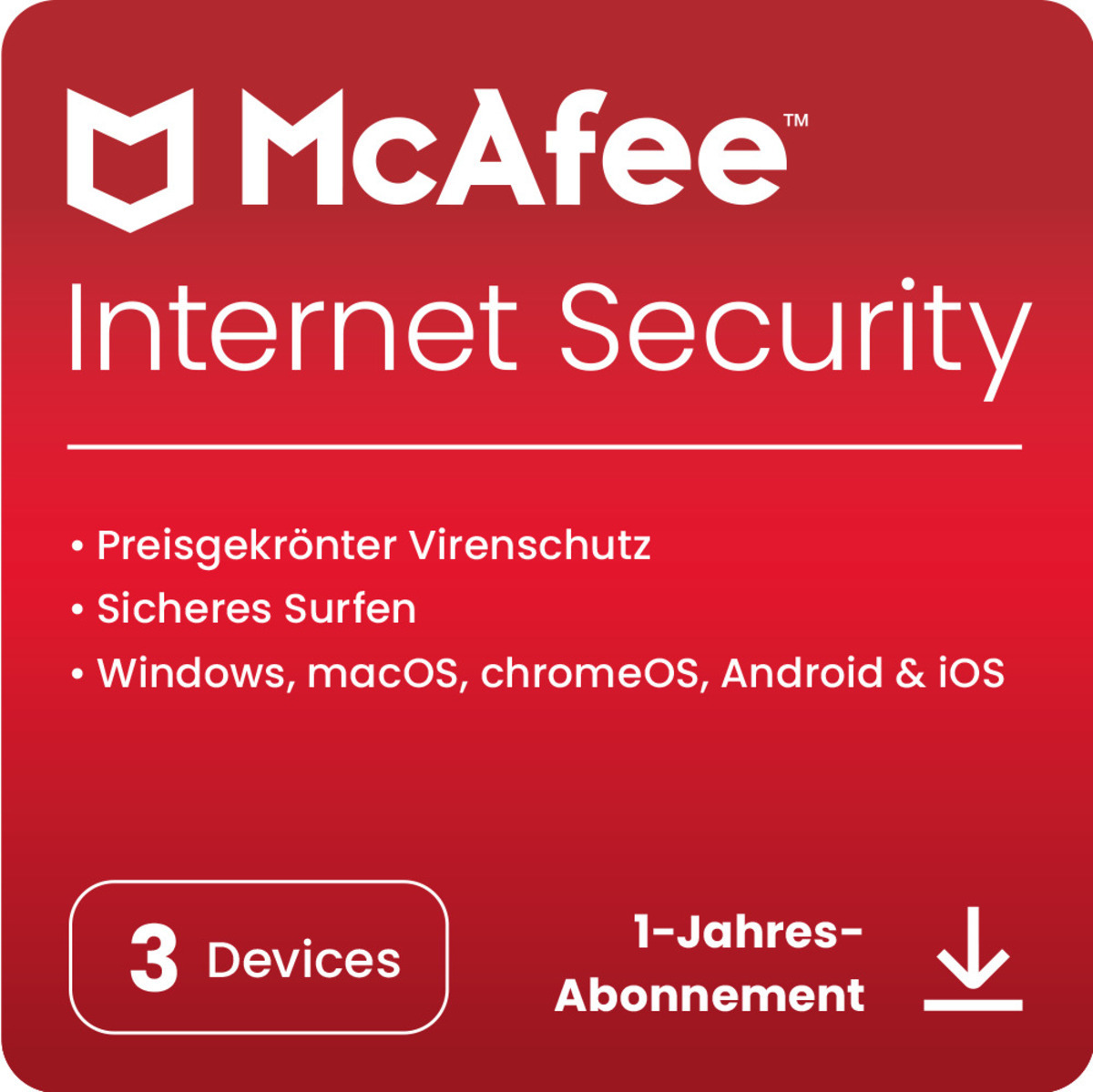 McAfee Internet Security [3 Geräte - 1 Jahr] von Mcafee