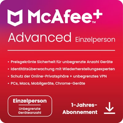 McAfee Plus Advanced - Individual | Download & Produktschlüssel von Mcafee