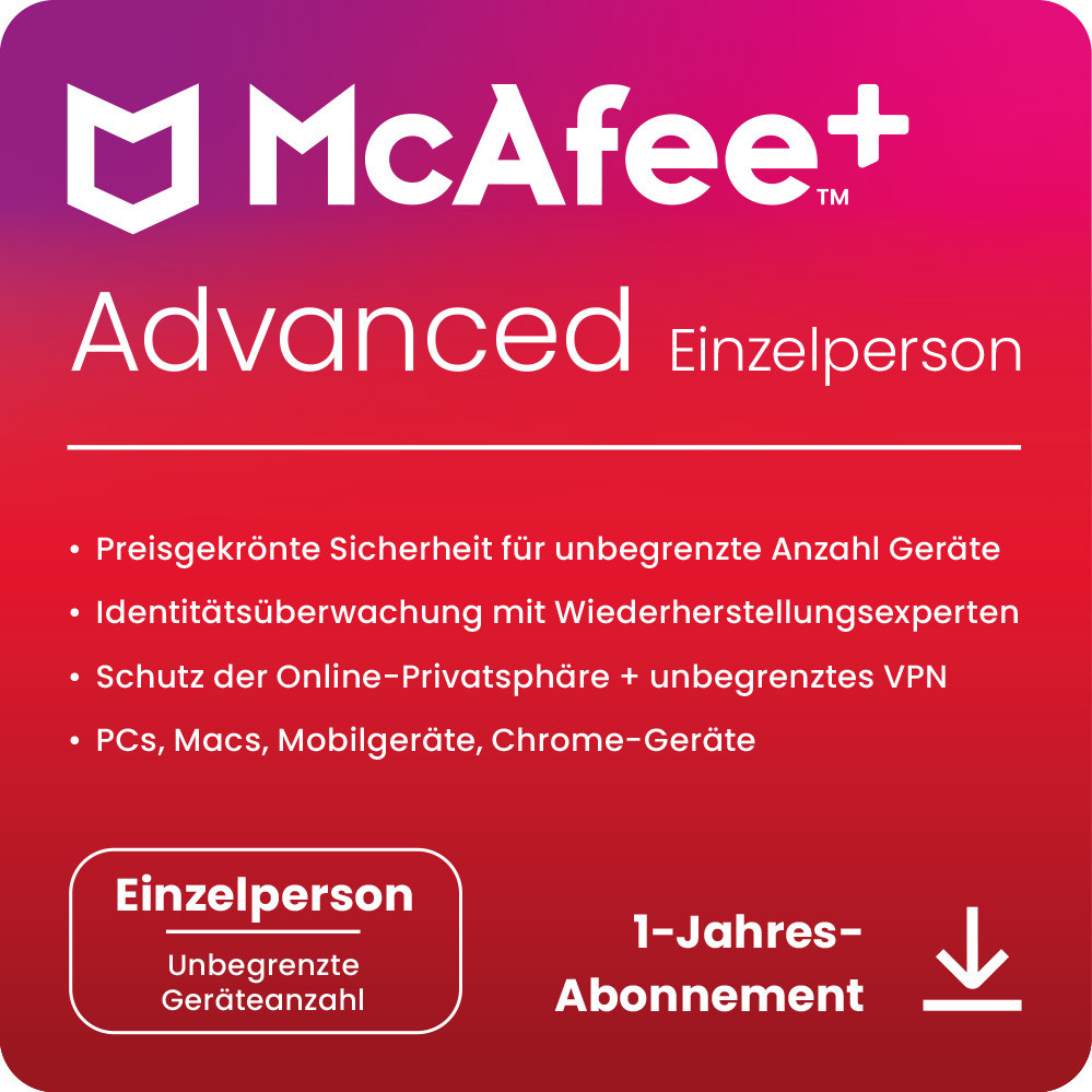 McAfee Plus Advanced - Individual [Geräte unbegrenzt - 1 Jahr] von Mcafee