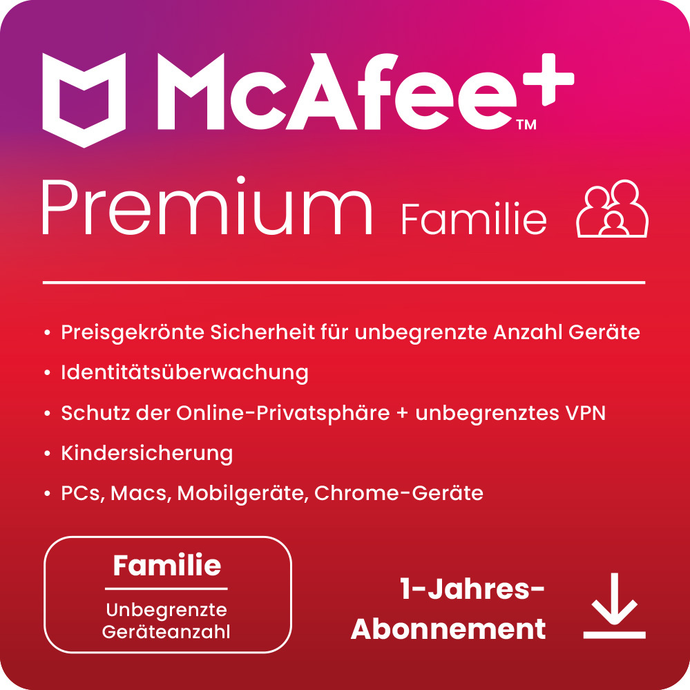 McAfee Plus Premium - Family [Geräte unbegrenzt - 1 Jahr] von Mcafee