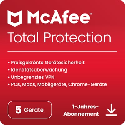 McAfee Total Protection | 5 Geräte | Download & Produktschlüssel von Mcafee