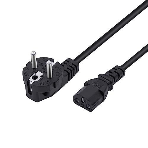 Mcbazel 1,5m C13 Stromkabel 250V 16A AC Stromkabel C13 Standard 3-Pin Steckdose für C13 Stromanschluss für PC Monitor Computer Beamer/Drucker/Elektroherd/Projektor - EU Stecker von Mcbazel