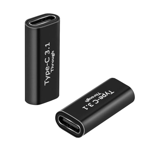 Mcbazel 2 Stück USB-C Kupplung, USB C Buchse auf Buchse Adapter, USB-C 3.1 Verlängerungs-Anschluss, Unterstützung 4K Video & Audio, Fast Charger & 10Gbps Daten von Mcbazel