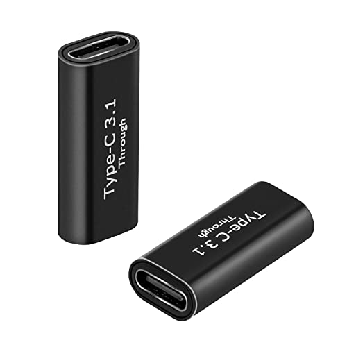 Mcbazel 2 Stück USB-C Kupplung, USB C Buchse auf Buchse Adapter, USB-C 3.1 Verlängerungs-Anschluss, Unterstützung 4K Video & Audio, Fast Charger & 10Gbps Daten von Mcbazel