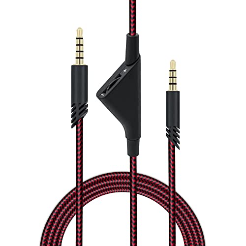 Mcbazel Ersatz-Audio-Aux-Kabel mit Lautstärkeregler für Astro A10/A30/A40 Headset PS5/PS4/Xbox One/Serie S/X/PC/Smartphone über eine 3,5-mm-Buchse -Rot 2m von Mcbazel