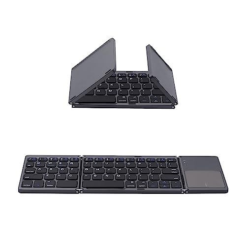 Mcbazel Faltbare Tastatur Bluetooth 5.0 mit Touchpad, Tragbare Kabellose Tastatur für Tablet/Handy/PC/iOS/Android/MacOS/Windows, US Layout von Mcbazel