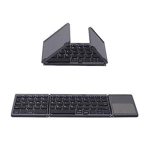 Mcbazel Faltbare Tastatur Bluetooth 5.0 mit Touchpad, Tragbare Kabellose Tastatur für Tablet/Handy/PC/iOS/Android/MacOS/Windows von Mcbazel