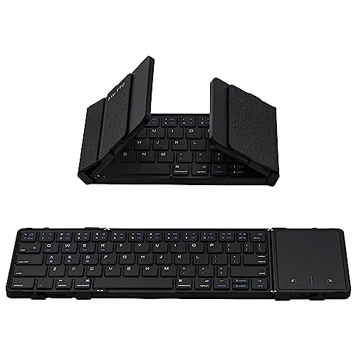 Mcbazel Faltbare Tastatur Bluetooth 5.1 mit Touchpad, Tragbare Kabellose Tastatur für Tablet/Handy/PC/iOS/Android/MacOS/Windows von Mcbazel