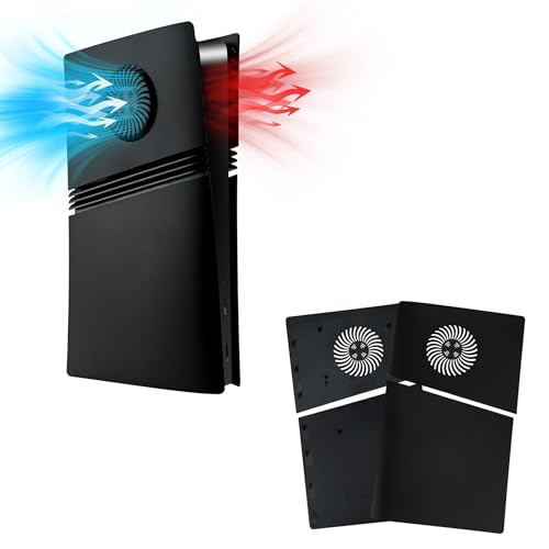 Mcbazel Frontplatte für PS5 Pro, Staubdichte Seitenwandplatte mit Lüftungsgehäuseplatte und Kühlgitter Seitenplatten für die PS5 Pro Digital Edition-Konsole - Schwarz (Nicht für PS5 Slim/PS5) von Mcbazel