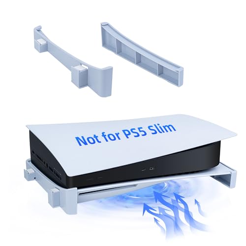 Mcbazel PS5 Horizontaler Ständer für PS5 Disc/Digitale Editione Playstation 5 Halterung Liegend mit Anti-Rutsch-Mads kompatibel mit PS5 DE/UHD-Konsole Gery weiß (Nicht für PS5 Slim) von Mcbazel