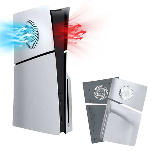 Mcbazel PS5 Slim Disc Frontplattenersatz Faceplates Dauerhafte ABS Schutzersatzabdeckung mit Kühlungsventilzubehör für Playstation 5 Slim Disc Edition -Silber von Mcbazel