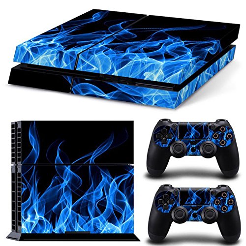 Mcbazel Pattern Serie Decals Vinyl Skin Aufkleber für Original PS4 Only (Not for PS4 Slim/Pro) Blue Flame von Mcbazel