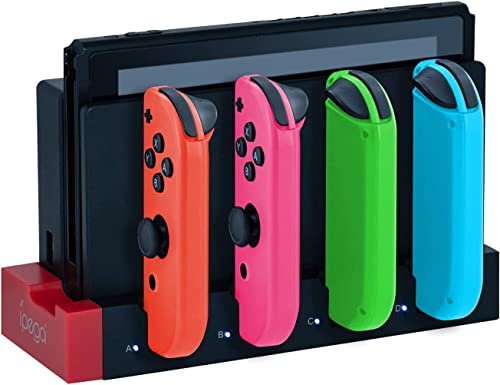 Mcbazel Switch 4 in 1 Joy-Con Ladestation Dockingstation zum Aufladen mit LED-Anzeige für NS Switch Controller Ladegerät, mit USB, Komaptibel mit nintendo swtich von Mcbazel