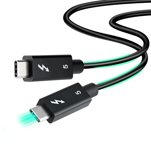 Mcbazel Thunderbolt 5 Kabel mit 80Gbps Datentransfer, 120 Gbps Bandbreite und 240W Ladeleistung, 6K/8K Unterstützung, Kompatibel mit Thunderbolt 3 und 4, USB 4 und USB-C, 1M von Mcbazel