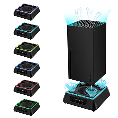 Mcbazel Xbox Serie X Lüfter Xbox series x ständer mit RGB-Licht/ Einstellbare Kühlfunktion/ LED-Anzeige / USB 3.0 /USB 2.0 Ports für xbox series x von Mcbazel