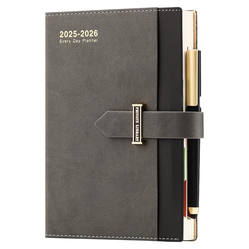 Akademisches Tagebuch 2025-2026 A5 Seite pro Tag, August 2025 - August 2026 Tagebuch, 13 Monate täglich und monatlich Produktivität Planer 25/26 mit Stift, 3 Lesezeichen, Aufkleber, Innentasche von Mcdsuc
