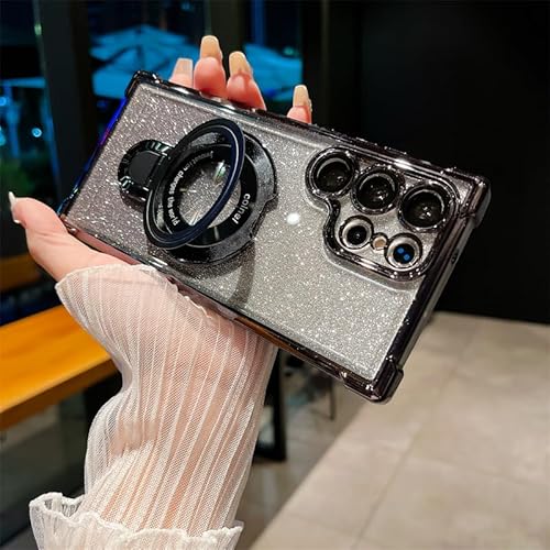 Mciluyaiio Anti-Sturz-Handyhülle mit Vier Ecken, kompatibel mit Samsung S23 S24 Plus Ultra, transparente, stoßfeste, klebrige Halterung, galvanisierte magnetische Hülle mit Farbverlauf von Mciluyaiio