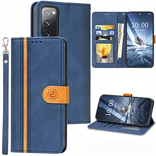 McWaLa Samsung S20 FE Hülle, Flip Case aus Leder mit Kartenfach und Standfunktion, Schutzhülle für Samsung Galaxy S20 FE 5G (Blau) von Mcpasent