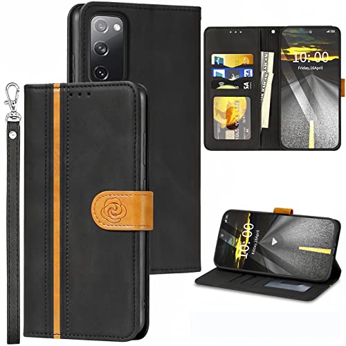 McWaLa Samsung S20 FE Hülle, Handyhülle für Samsung S20 FE 5G, Leder Flip Case, Klapphülle mit Kartenfach und Standfunktion, Schutzhülle für Samsung Galaxy S20 FE 5G (Schwarz) von Mcpasent