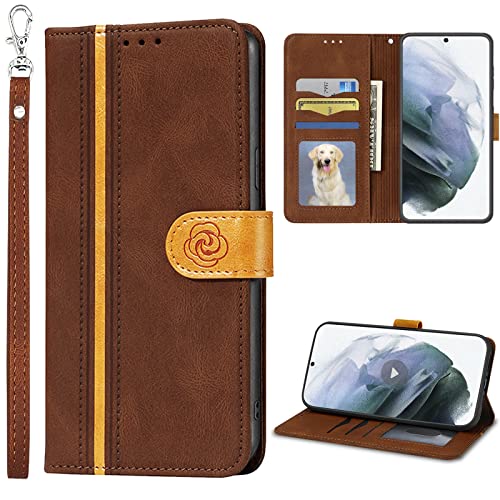 McWaLa Samsung S21 Hülle, Handyhülle für Samsung S21 Case, Leder Klapphülle mit Kartenfach und Standfunktion, Schutzhülle für Samsung Galaxy S21 5G (Braun) von Mcpasent