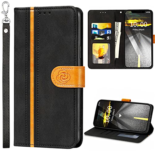 Mcpasent McWaLa Handyhülle für iPhone 13 Pro, Leder Klapphülle mit Kartenfach und Standfunktion, Schutzhülle für iPhone 13 Pro (Schwarz) von Mcpasent