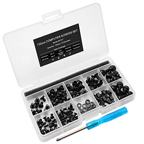 132pcs Computer Schraube noch Abstandsbolzen Reihe Kit für Motherboard Box HDD SSD Fan – mit Schraubendreher von Mcsher