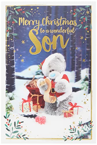 Me To You Bear Holografische 3D-Weihnachtskarte für Sohn, bunt, XLM93095 von Me To You Bear