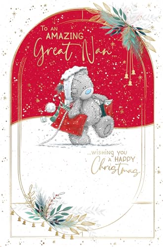 Me To You Tatty Teddy Weihnachtskarte "To An Amazing Great Nan", 12,7 x 20,3 cm, offizielle Kollektion von Me To You Bear