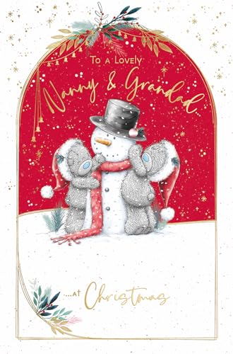 Me To You Tatty Teddy Weihnachtskarte für Großeltern, Aufschrift "To A Lovely Nanny & Grandad", 12,7 x 20,3 cm, offizielle Kollektion von Me To You Bear