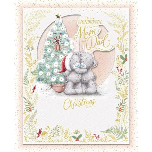 Me To You Tatty Teddy handgefertigte Weihnachtskarte für meine wunderbare Mama und Papa, 20,3 x 25,4 cm, offizielle Kollektion von Me To You Bear