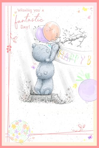 Me to You Geburtstagskarte Tatty Teddy Putting Up Banner – Offizielle Kollektion von Me To You Bear
