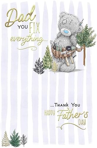 Me to You Tatty Teddy Vatertagskarte "Dad You Fix Everything", 15,2 x 22,9 cm, offizielle Kollektion von Me To You Bear