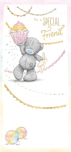 Me To You Tatty Teddy Geburtstagskarte Special Friend With Cupcake, 10,2 x 20,3 cm, offizielle Kollektion von Me to You