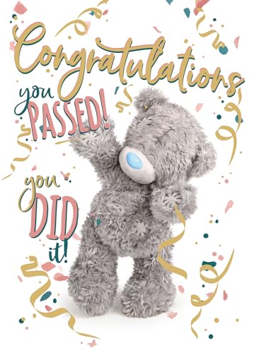 Me To You Tatty Teddy Grußkarte Congratulations You Passed!, offizielle Kollektion, 12,7 x 17,8 cm von Me to You