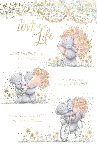 Me To You Tatty Teddy Grußkarte Happy Birthday To The Love Of My Life, 15,2 x 22,9 cm, offizielle Kollektion von Me to You