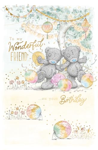 Me To You Wonderful Friend Tatty Teddybären mit Laternen, Geburtstagskarte, 15,2 x 22,9 cm, offizielle Kollektion von Me to You