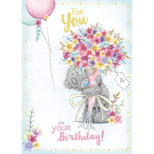 Me to You Geburtstagskarte, Bär für Dich mit großem Blumenstrauß von Me to You