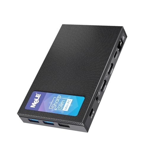 MeLE Leiserer lüfterloser Mini-PC 4C, Intel N100 der 12. Generation (bis zu 3,4 GHz), Mini-Desktop-Computer, 16 GB LPDRR4x RAM, 512 GB PCle3.0, Windows 11pro-Mikro-PC von MeLE