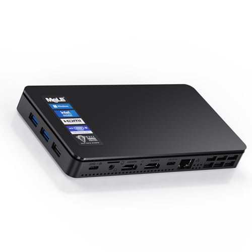 MeLE Overclock 4C Mini PC 12th Gen N95(bis zu 3,4 GHz)8GB RAM 256GB Win11 Pro Kleiner Desktop PC Wi-Fi 6/BT5.2/Ethernet,Dreifach-Anzeige,Zweifach 4K HDMI Alles in Einem USB-C für Business/Büro/Zuhause von MeLE