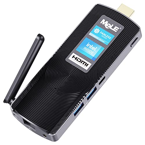 MeLE PCG02 Lüfterloser Mini-PC-Stick Windows Home Key N4000 4 GB/128 GB tragbarer Mini-Desktop-Computer unterstützt HDMI 4K 60Hz, BT4.2, Gigabit Ethernet auf IOT, Induktion Strial von MeLE