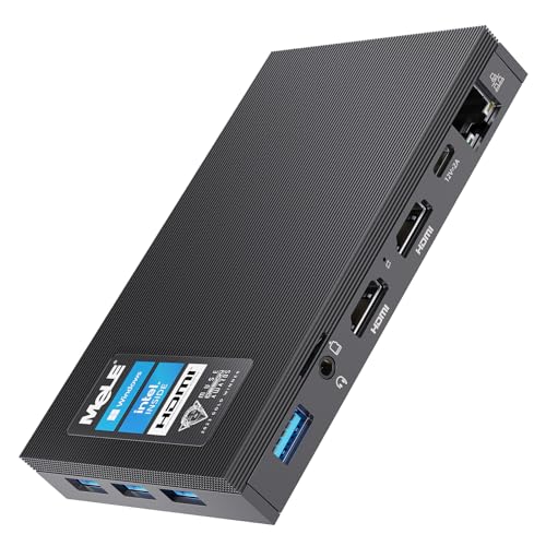 MeLE Lüfterloser Mini-PC Quieter3Q N5105 4GB 128GB mit Windows 11 Home, Mikrocomputer WiFi 5 Small Desktop USB-C PD3.0, Gigabit-Ethernet, Dual HDMI, automatisches Einschalten für IoT und Industrie von MeLE