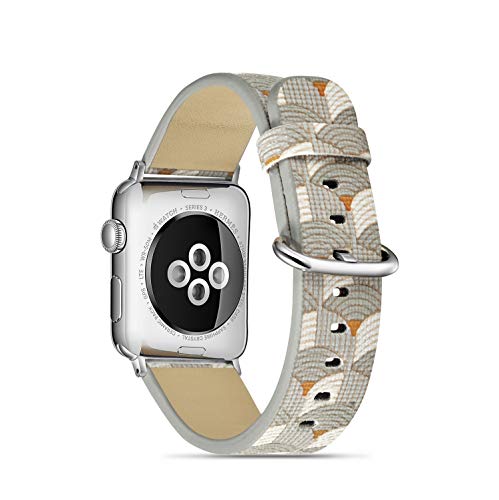 TCSHOW Ersatz-Armband mit silberfarbenem Metall-Adapter, 40 mm, 38 mm, weiches Polyurethan, Wellen-Design, kompatibel mit Apple Watch Serie SE/6/5/4/3/2/1 (nicht geeignet für iWatch 44 mm/42 mm) von MeShow