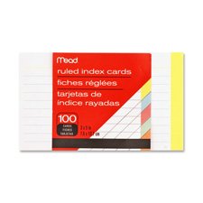 Mead mea63074 Index cards44; ruled44; 3 in. x 5 in. 44; 100 count44; sortiert von Mead