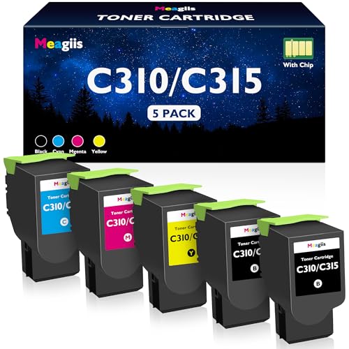 Meagiis C310 C315 Tonerkartusche kompatibel für Xerox C310 C315 Toner für Xerox C315 C315DNI C310 C310DNI C310 DNIM 006R04356 006R04357 006R04358 006R04359 (2 Schwarz, 1 Cyan, 1 Gelb, 1 Magenta) von Meagiis