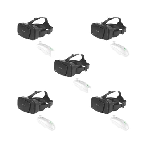 5er-Set 5-teiliges Set verwandelt Smartphone in VR-Handy mit VR-Brille, Virtual-Reality-Brille, Virtual-Reality-VR-3D-Brille, Headset von Mealoodiousmusea