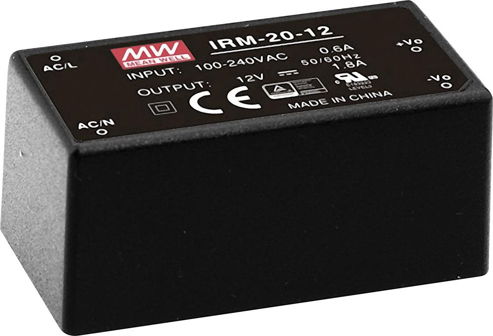 MEAN WELL IRM-20-24 - 20 W - 85 - 264 V - 0,9 A - ITE EN/UL/IEC 60950 - Schwarz - 27,2 mm (IRM-20-24) von Mean Well