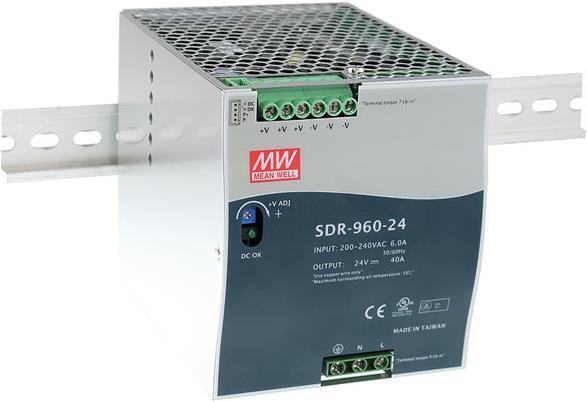 MEAN WELL Stromversorgung 960W Metallisch Netzteil (SDR-960-24) von Mean Well