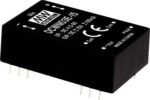Mean Well DCWN03E-15 DC/DC-Wandlermodul 100mA 3W Anzahl Ausgänge: 2 x Inhalt 1St. von Mean Well